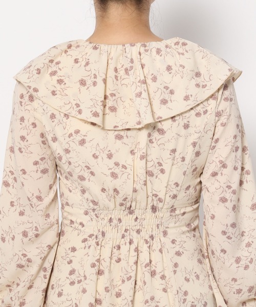 mysty woman（ミスティウーマン）の「ブローチ付きフロントフリルワンピース　986749（ワンピース・レディース・アイボリー/ブラック/ブラウン・FREE）」の13枚目の写真