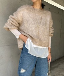 DouDou | 袖/裾切替シアーTEE(Tシャツ/カットソー)