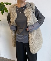 袖/裾切替シアーTEE