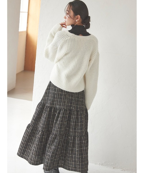 Stylevoice for xxx（スタイルヴォイスフォー）の「ローゲージショートニットカーディガン（カーディガン/ボレロ・レディース・チャコールグレー/ホワイト/ブラウン・FREE）」の20枚目の写真
