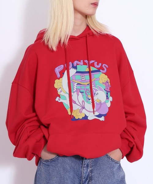 PUNYUS(プニュズ)の「稲荷ビッグパーカー(パーカー・レディース・ブラック/レッド/杢グレー・4/3)」の15枚目の写真