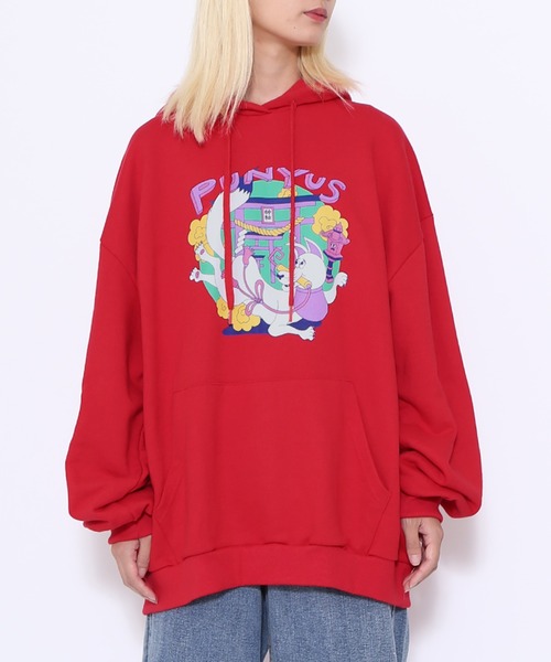 PUNYUS(プニュズ)の「稲荷ビッグパーカー(パーカー・レディース・ブラック/レッド/杢グレー・4/3)」の11枚目の写真