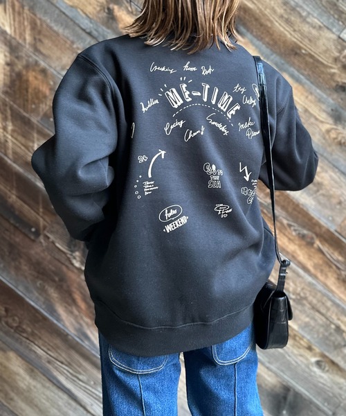 mi via loca(ミヴィアロカ)の「United Athle Vintageライク FRINALLY ウラケ裏起毛 ロゴスウェット(スウェット・レディース・ブラック/ベージュ/トップグレー・MEDIUM/X-LARGE)」の2枚目の写真