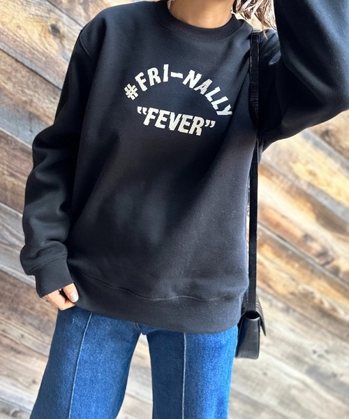 mi via loca(ミヴィアロカ)の「United Athle Vintageライク FRINALLY ウラケ裏起毛 ロゴスウェット(スウェット・レディース・ブラック/ベージュ/トップグレー・MEDIUM/X-LARGE)」の8枚目の写真