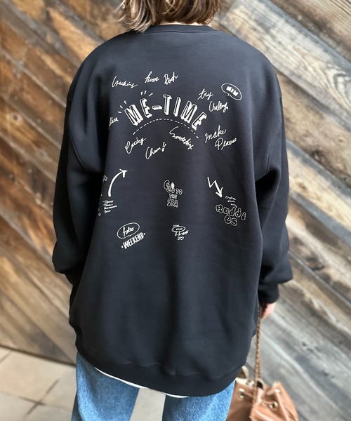 mi via loca(ミヴィアロカ)の「United Athle Vintageライク FRINALLY ウラケ裏起毛 ロゴスウェット(スウェット・レディース・ブラック/ベージュ/トップグレー・MEDIUM/X-LARGE)」の13枚目の写真