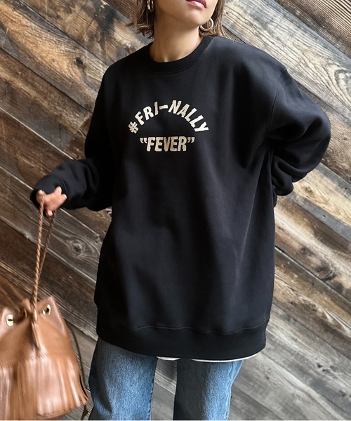 mi via loca(ミヴィアロカ)の「United Athle Vintageライク FRINALLY ウラケ裏起毛 ロゴスウェット(スウェット・レディース・ブラック/ベージュ/トップグレー・MEDIUM/X-LARGE)」の16枚目の写真