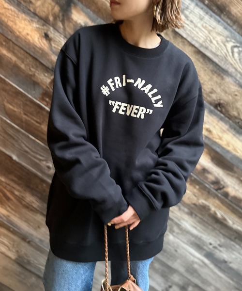mi via loca(ミヴィアロカ)の「United Athle Vintageライク FRINALLY ウラケ裏起毛 ロゴスウェット(スウェット・レディース・ブラック/ベージュ/トップグレー・MEDIUM/X-LARGE)」の18枚目の写真