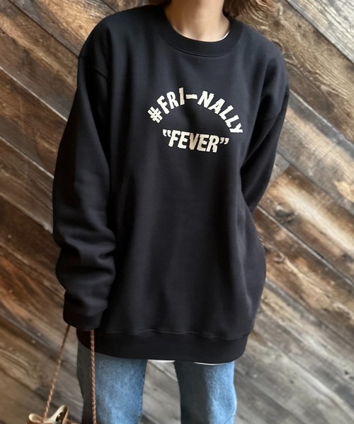 mi via loca(ミヴィアロカ)の「United Athle Vintageライク FRINALLY ウラケ裏起毛 ロゴスウェット(スウェット・レディース・ブラック/ベージュ/トップグレー・MEDIUM/X-LARGE)」の14枚目の写真