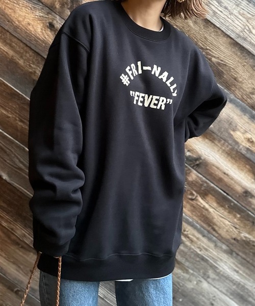 mi via loca(ミヴィアロカ)の「United Athle Vintageライク FRINALLY ウラケ裏起毛 ロゴスウェット(スウェット・レディース・ブラック/ベージュ/トップグレー・MEDIUM/X-LARGE)」の15枚目の写真