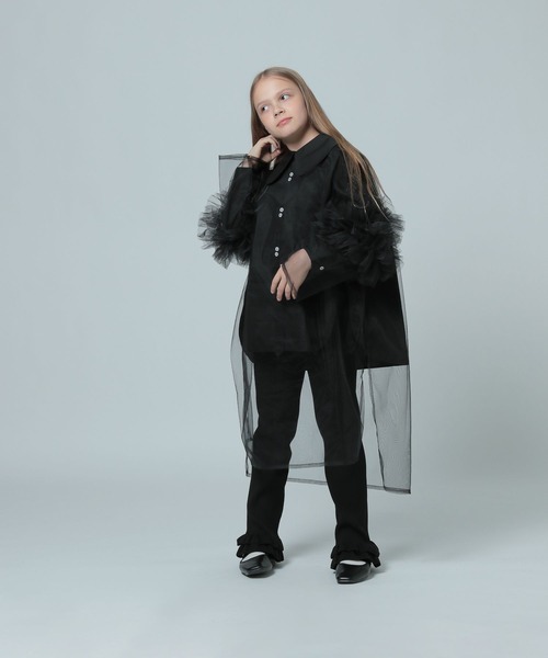 LOWRYS FARM（ローリーズファーム）の「チュールロングワンピースロングスリーブ　993151（ワンピース・キッズ・ホワイト/ブラック・FREE）」の14枚目の写真