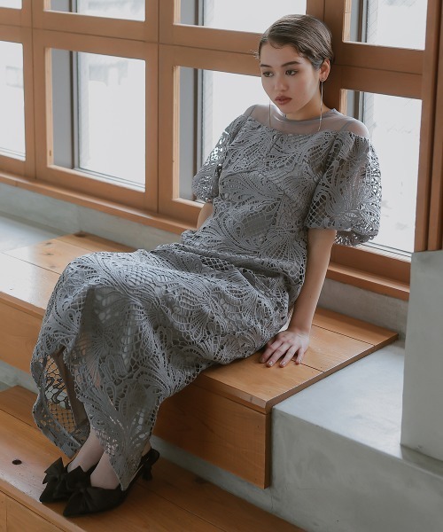 セール】〔Callarus〕ケミカルレース使いボリューム袖デザイン