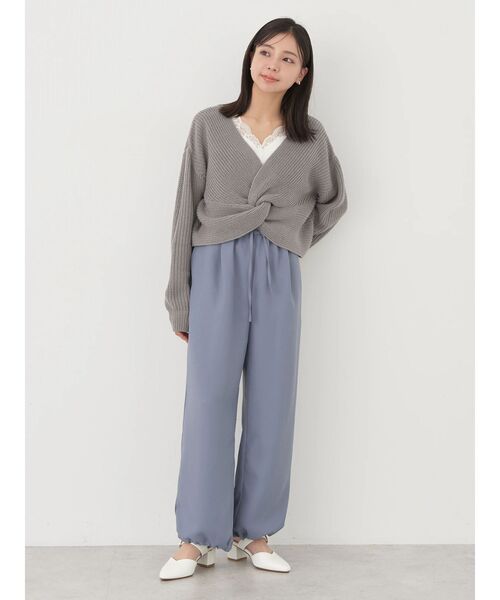 earth music&ecology（アースミュージックアンドエコロジー）の「ツイストデザインニット（ニット/セーター・レディース・ブラック/グレー/アイボリー/ピンクベージュ・FREE）」の16枚目の写真