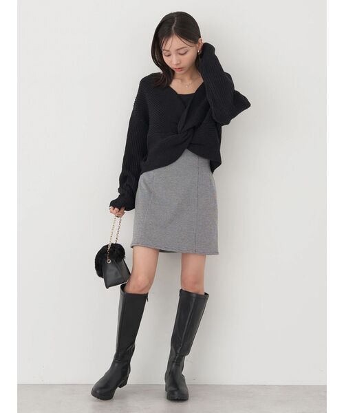 earth music&ecology（アースミュージックアンドエコロジー）の「ツイストデザインニット（ニット/セーター・レディース・ブラック/グレー/アイボリー/ピンクベージュ・FREE）」の22枚目の写真