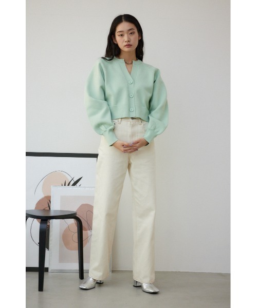 AZUL by moussy（アズールバイマウジー）の「スポンディッシュカーディガン（カーディガン/ボレロ・レディース・ミント/アイボリー/グレー/ブラック・MEDIUM/SMALL）」の19枚目の写真