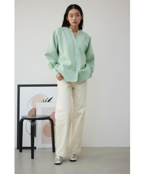 AZUL by moussy（アズールバイマウジー）の「スポンディッシュカーディガン（カーディガン/ボレロ・レディース・ミント/アイボリー/グレー/ブラック・MEDIUM/SMALL）」の21枚目の写真