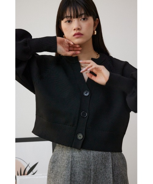 AZUL by moussy（アズールバイマウジー）の「スポンディッシュカーディガン（カーディガン/ボレロ・レディース・ミント/アイボリー/グレー/ブラック・MEDIUM/SMALL）」の5枚目の写真