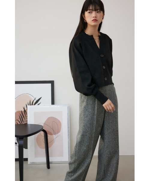 AZUL by moussy（アズールバイマウジー）の「スポンディッシュカーディガン（カーディガン/ボレロ・レディース・ミント/アイボリー/グレー/ブラック・MEDIUM/SMALL）」の6枚目の写真