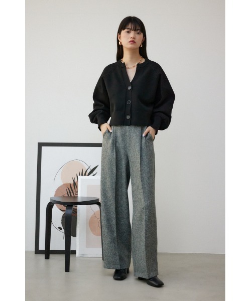 AZUL by moussy（アズールバイマウジー）の「スポンディッシュカーディガン（カーディガン/ボレロ・レディース・ミント/アイボリー/グレー/ブラック・MEDIUM/SMALL）」の7枚目の写真