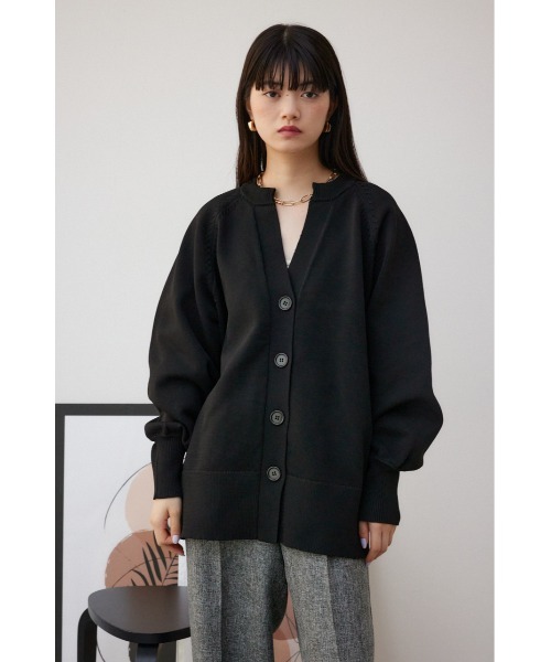AZUL by moussy（アズールバイマウジー）の「スポンディッシュカーディガン（カーディガン/ボレロ・レディース・ミント/アイボリー/グレー/ブラック・MEDIUM/SMALL）」の8枚目の写真
