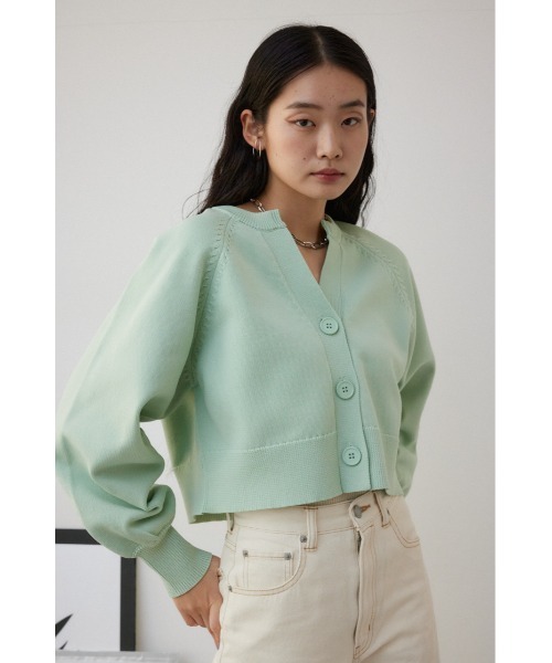 AZUL by moussy（アズールバイマウジー）の「スポンディッシュカーディガン（カーディガン/ボレロ・レディース・ミント/アイボリー/グレー/ブラック・MEDIUM/SMALL）」の17枚目の写真