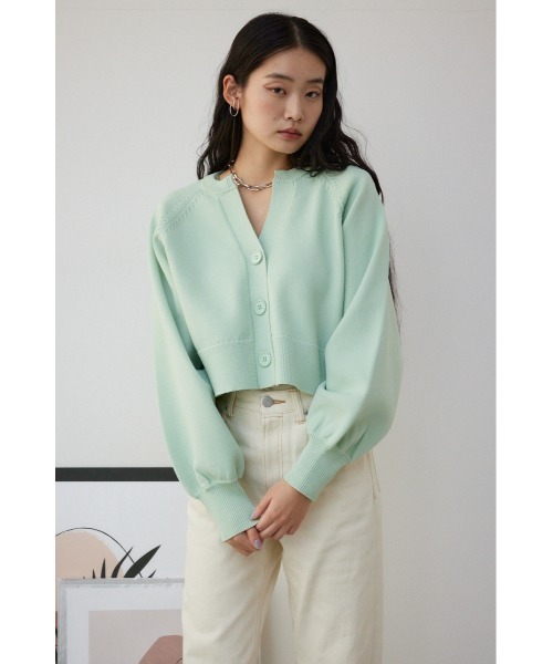 AZUL by moussy（アズールバイマウジー）の「スポンディッシュカーディガン（カーディガン/ボレロ・レディース・ミント/アイボリー/グレー/ブラック・MEDIUM/SMALL）」の18枚目の写真