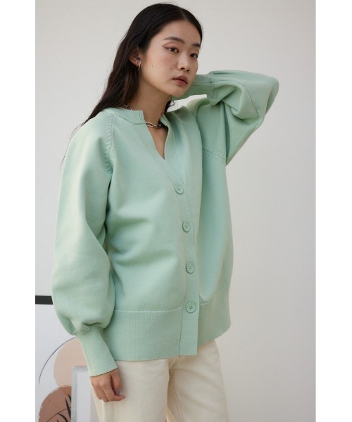 AZUL by moussy（アズールバイマウジー）の「スポンディッシュカーディガン（カーディガン/ボレロ・レディース・ミント/アイボリー/グレー/ブラック・MEDIUM/SMALL）」の20枚目の写真
