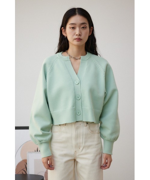 AZUL by moussy（アズールバイマウジー）の「スポンディッシュカーディガン（カーディガン/ボレロ・レディース・ミント/アイボリー/グレー/ブラック・MEDIUM/SMALL）」の22枚目の写真