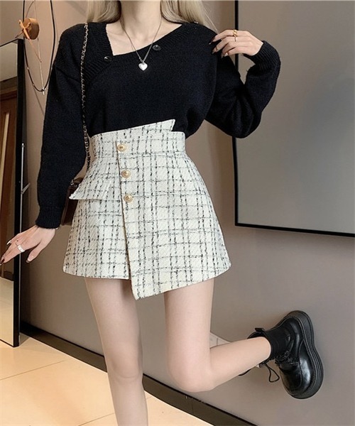 FREE STYLISTS(フリー スタイリスト)の「ラップスカート風ショートパンツ(その他パンツ・レディース・ブラック/アイボリー・M/L/XL/S/2XL)」の5枚目の写真