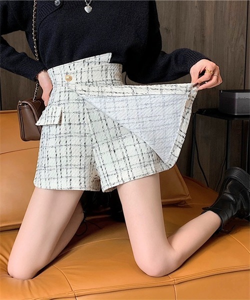 FREE STYLISTS(フリー スタイリスト)の「ラップスカート風ショートパンツ(その他パンツ・レディース・ブラック/アイボリー・M/L/XL/S/2XL)」の12枚目の写真