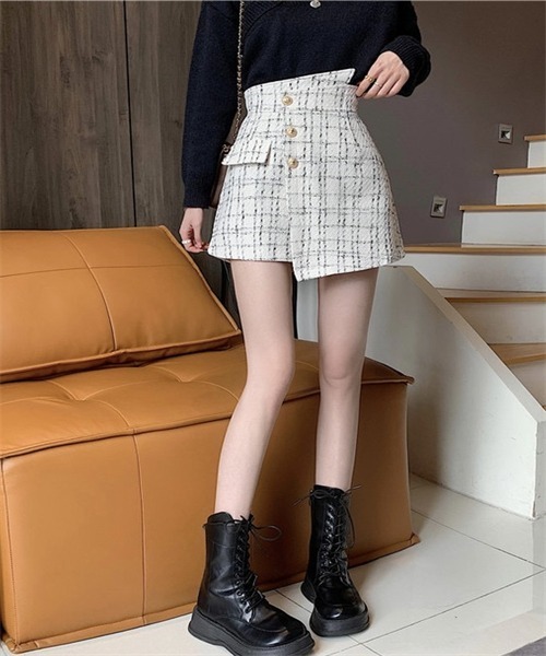 FREE STYLISTS(フリー スタイリスト)の「ラップスカート風ショートパンツ(その他パンツ・レディース・ブラック/アイボリー・M/L/XL/S/2XL)」の7枚目の写真