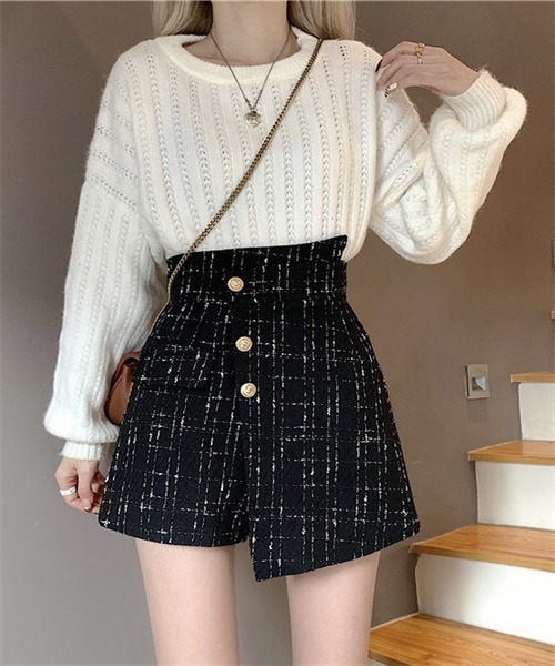 FREE STYLISTS(フリー スタイリスト)の「ラップスカート風ショートパンツ(その他パンツ・レディース・ブラック/アイボリー・M/L/XL/S/2XL)」の15枚目の写真