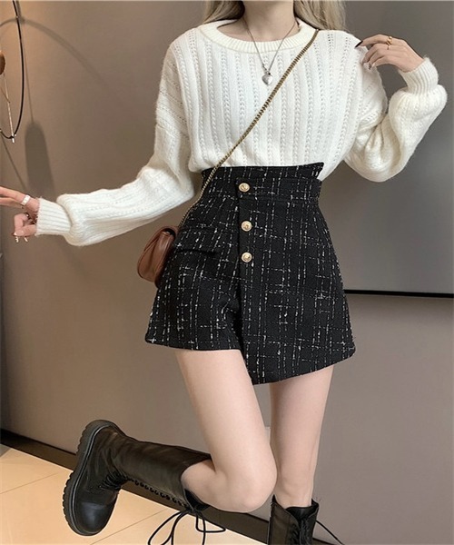FREE STYLISTS(フリー スタイリスト)の「ラップスカート風ショートパンツ(その他パンツ・レディース・ブラック/アイボリー・M/L/XL/S/2XL)」の14枚目の写真