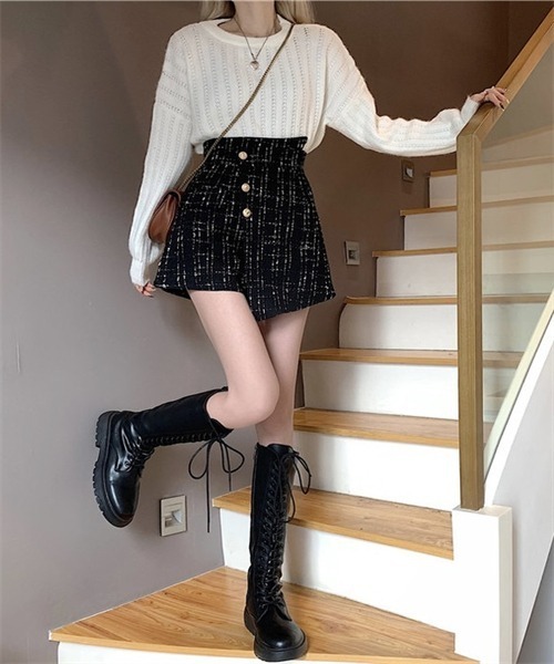 FREE STYLISTS(フリー スタイリスト)の「ラップスカート風ショートパンツ(その他パンツ・レディース・ブラック/アイボリー・M/L/XL/S/2XL)」の13枚目の写真