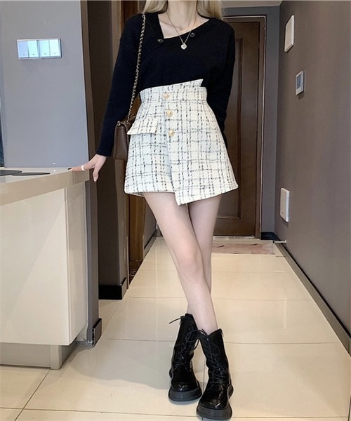 FREE STYLISTS(フリー スタイリスト)の「ラップスカート風ショートパンツ(その他パンツ・レディース・ブラック/アイボリー・M/L/XL/S/2XL)」の4枚目の写真