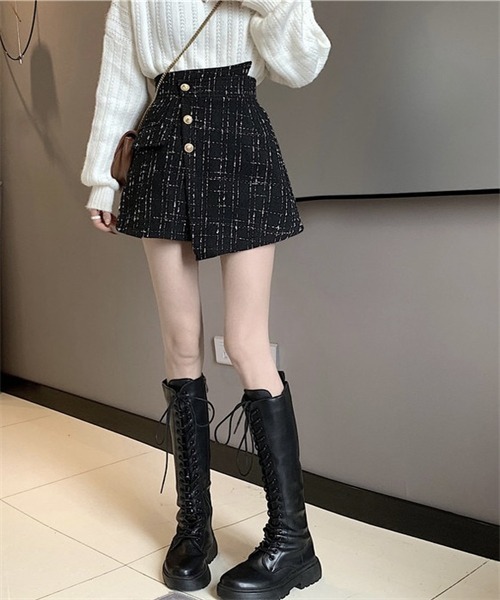 FREE STYLISTS(フリー スタイリスト)の「ラップスカート風ショートパンツ(その他パンツ・レディース・ブラック/アイボリー・M/L/XL/S/2XL)」の17枚目の写真