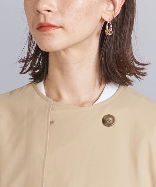 美品 ユナイテッドアローズ トレンチコート ノーカラー ベージュ M相当 BEAUTY&YOUTH UNITED ARROWS（ビューティーアンドユース