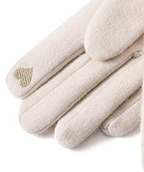 DAY CLOSET（デイ クローゼット）の「レディース 裏起毛ステッチ風バイカラーリブ手袋 スマホ対応（手袋・レディース・グレー/ブラック/ライトベージュ/ピンクベージュ・ONE SIZE）」の15枚目の写真