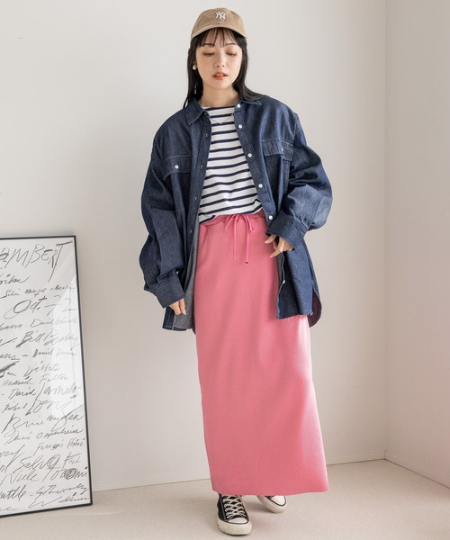 LOWRYS FARM（ローリーズファーム）の「デニムBIGシャツ　991736（シャツ/ブラウス・レディース・ネイビー/ブルー/ブルー系その他・FREE）」の18枚目の写真