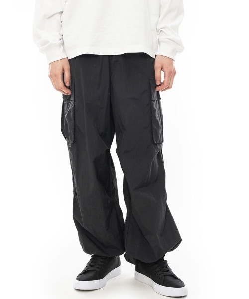 【セール】ELEMENT メンズ SHOD PANTS SNOW CA_05 WR ロングパンツ/エレメントオーバーサイズシルエット裾ドローコード付きナイロンカーゴパンツ（カーゴパンツ）｜ELEMENT（エレメント）