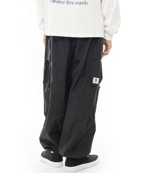 【セール】ELEMENT メンズ SHOD PANTS SNOW CA_05 WR ロングパンツ/エレメントオーバーサイズシルエット裾ドローコード付きナイロンカーゴパンツ（カーゴパンツ）｜ELEMENT（エレメント）