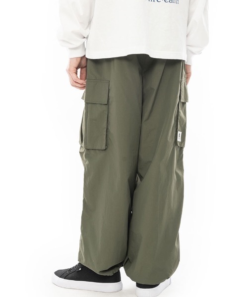 【セール】ELEMENT メンズ SHOD PANTS SNOW CA_05 WR ロングパンツ/エレメントオーバーサイズシルエット裾ドローコード付きナイロンカーゴパンツ（カーゴパンツ）｜ELEMENT（エレメント）