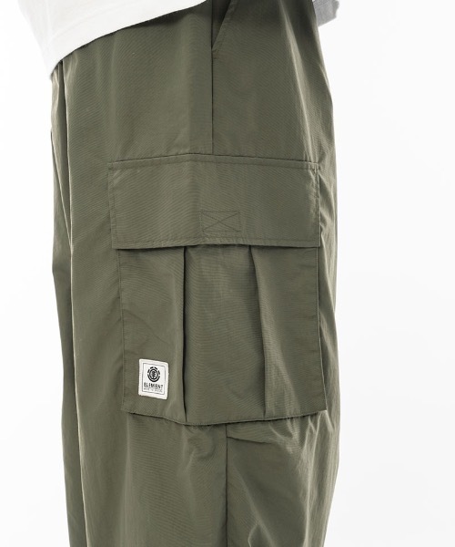 【セール】ELEMENT メンズ SHOD PANTS SNOW CA_05 WR ロングパンツ/エレメントオーバーサイズシルエット裾ドローコード付きナイロンカーゴパンツ（カーゴパンツ）｜ELEMENT（エレメント）
