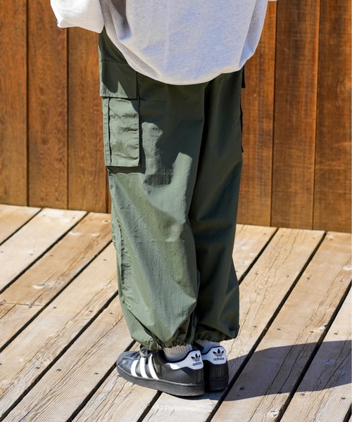 【セール】ELEMENT メンズ SHOD PANTS SNOW CA_05 WR ロングパンツ/エレメントオーバーサイズシルエット裾ドローコード付きナイロンカーゴパンツ（カーゴパンツ）｜ELEMENT（エレメント）