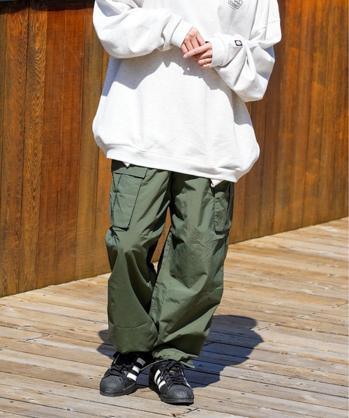 【セール】ELEMENT メンズ SHOD PANTS SNOW CA_05 WR ロングパンツ/エレメントオーバーサイズシルエット裾ドローコード付きナイロンカーゴパンツ（カーゴパンツ）｜ELEMENT（エレメント）