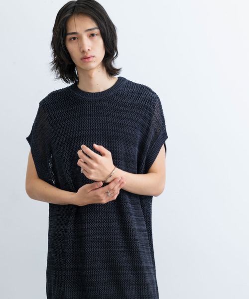 JUNRED（ジュンレッド）の「ヘザーメッシュルーズベスト（ベスト・メンズ・チャコールグレー/グリーン/キャメル・S/M/L）」の8枚目の写真