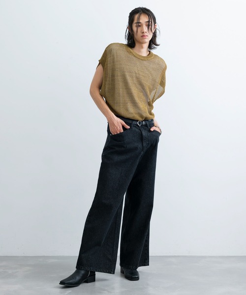 JUNRED（ジュンレッド）の「ヘザーメッシュルーズベスト（ベスト・メンズ・チャコールグレー/グリーン/キャメル・S/M/L）」の5枚目の写真