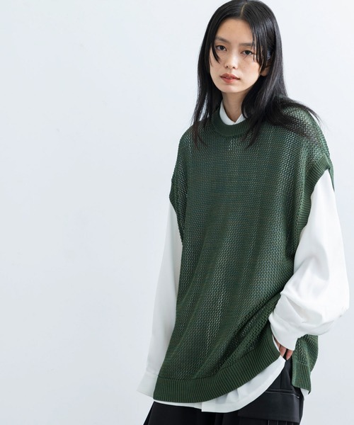 JUNRED（ジュンレッド）の「ヘザーメッシュルーズベスト（ベスト・メンズ・チャコールグレー/グリーン/キャメル・S/M/L）」の16枚目の写真