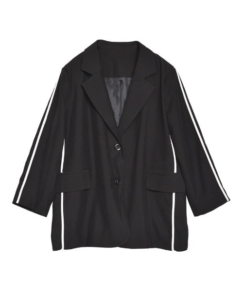 ソフトツイルラインデザインオーバーサイズジャケット（テーラード