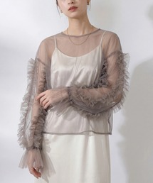 MAISON BREEZE（メゾンブリーズ）の「【MAISON BREEZE reveur】frill sheer tulle blouse フリルシアーチュールブラウス シアートップス trc（シャツ/ブラウス）」