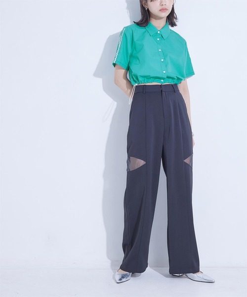 miette(ミエット)の「裾ドロストクロップドシャツ(シャツ/ブラウス・レディース・ブルーグリーン/ブラック/オフホワイト・FREE)」の16枚目の写真